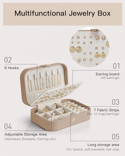 Travel Jewelry Case (Toffee / Medium (4.6"*2.2"*6.3"))