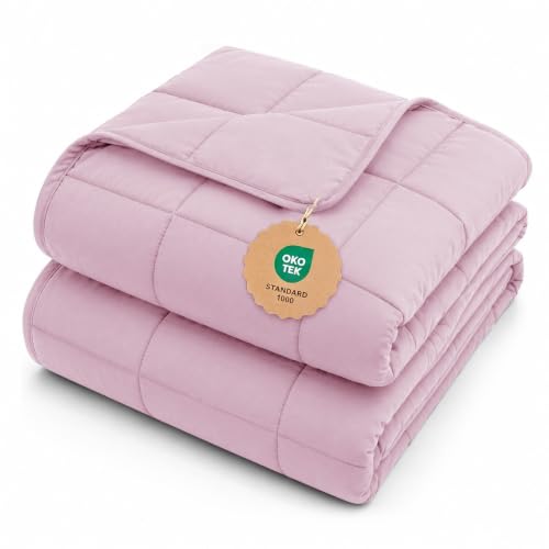 King Size Weighted Blanket for Adults 25lbs (04-pink / 88" x 104" | 25lbs)