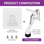 1 Stopper 4 in White No Drill Adhesive Door Stopper for Dorm (White / 4 INCH X 1 PACK)