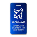 5Pack) Custom Personalized Luggage Tags-Customized Unique tag for Suitcase Backpack Travel,Bags (Blue (3.8×2) Plane) (Blue (3.8×2)plane)
