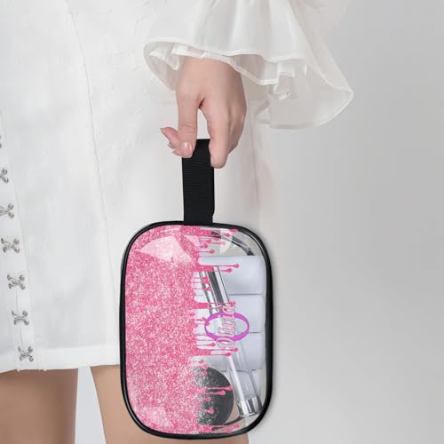 Customized Travel Makeup Toiletry Bag (Pink C)