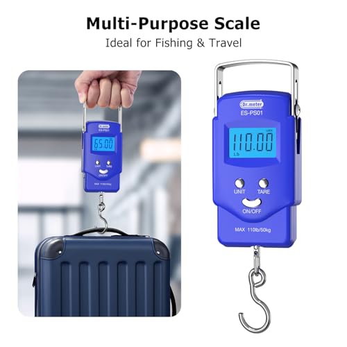 Fish Scale 110 lb Digital Luggage Scale with Tape (Blue)