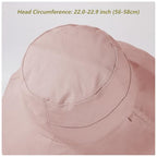 Womens Sun Hats Wide Brim Reversible Bucket Cotton Hat Packable Summer Travel Cap with Hat Clip (Medium / Pink)
