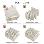 Shoe Organizer for Closet (Beige / Large(20.87''L x 16.54''W x 13.5''H))