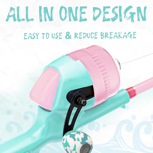 Kids Fishing Pole (Mint Blue & Sugar Pink)