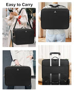 Extra Large Makeup Case Travel Makeup Bag Professional Leather Artist Bag Portable Cosmetic Brush Holder Organizer Nail Organizer Box with Adjustable Dividers (Black Leather / Extra Large)