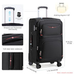 Softside Expandable Luggage with 4 Spinner Wheels (Black / 25-Inch)