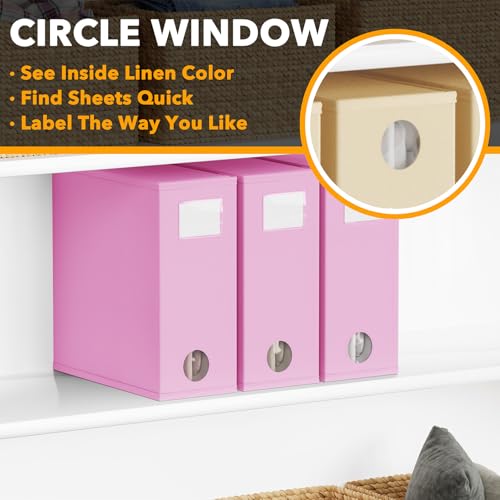 3 Pack Bed Sheet Organizers and Storage (3 Pack / Pink)