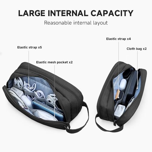 Double Layer Cable Organizer Bag (Black / Double Layer)