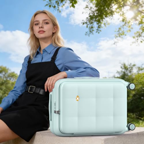 26 Inch Large Expandable Checked Luggage Hard Shell Suitcase Aquamarine (26 inch / Aquamarine)