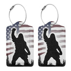 American Flag Leather Luggage Tag with Stainless Steel Ring (1 PCS / American Flag)