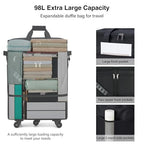 Expandable Luggage Bags for Travel Collapsible Suitcase with Wheels (Black)