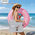 Large Beach Bag for Women (Black and White)