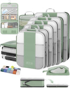 10 Set Compression Packing Cubes for Travel Essentials (Matcha Green)