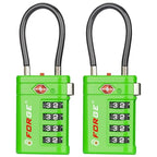 Open Alert TSA Approved Luggage Locks (Green 2 PK)