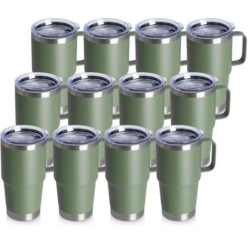 20oz Tumbler Bulk with Lid (Army Green / 20 Ounces-12)