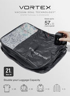 Black Voyage Reusable Vacuum Compression Travel Bag for Carry (Gray (1-Pack+P) / Medium)