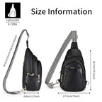 Crossbody Bags for Women Anti Theft Vegan Leather Sling Bag RFID Blocking Chest Bag for Travel (Black-02)