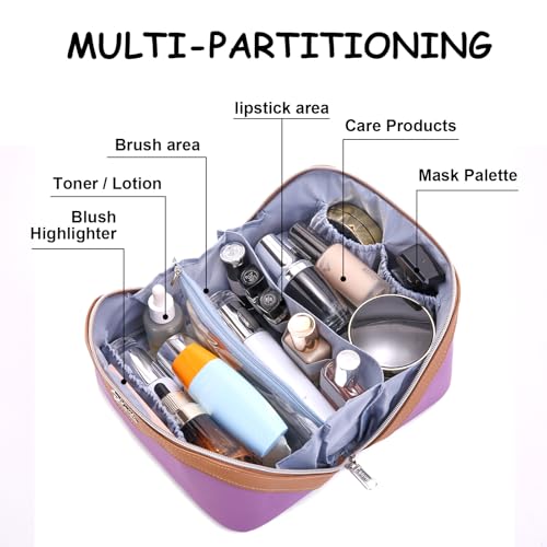 Travel Makeup Bag Organizer Cosmetic Bag (A-05-Purple)