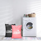 2 Pcs Large Travel Laundry Bags (Black+pink)