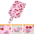 2 Pack Luggage Tags Leather Name ID Labels with Privacy Cover (Pink Cherry)