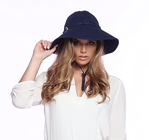 Rain and Sun Hat for Women (One Size / Navy)
