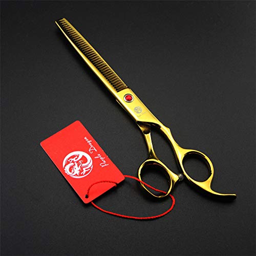 7" Dog Grooming Scissors Set with Rhinestone Accent (Gold)