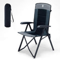 2 Set Folding Camping Chair 4 Positon Adjustable Recliner Black (Classic Black)