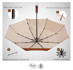 Folding Umbrella Lux Hardwood Handle Herringbone Gold Flame (Herringbone Gold Flame)