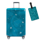 Travelkin Luggage Covers For Suitcase Tsa Approved Suitcase Cover Protector (Air Line Blue Set / XL)