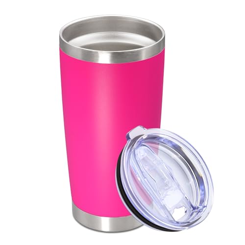 20oz Tumbler Stainless Steel Tumbler Coffee Tumbler with Lid Hot Pink (Hot Pink)