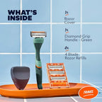 Travel Shave Set (Green / 1 Count (Pack of 4))