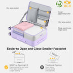 24 Inch Expandable Checked Luggage Hard Shell Suitcase (24 inch / Purple)