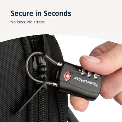 TSA Approved Luggage Locks (Black / 10 Pack)