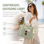 Waterproof Beach Tote Pool Bags for Women Ladies Extra Large Carry On Bag With Wet Compartment for Weekender Travel (Lime Green)