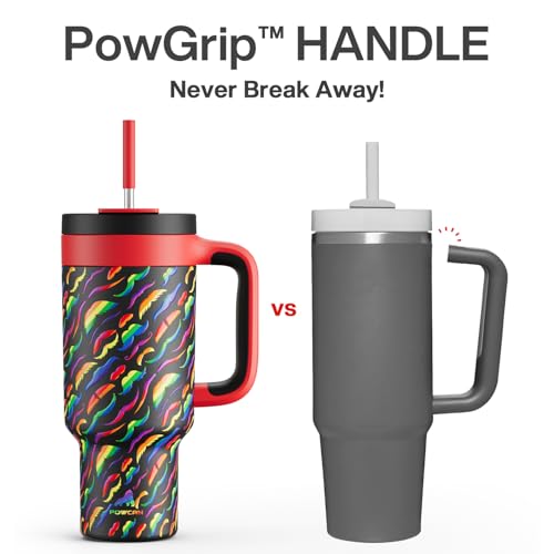 40 oz Tumbler with Handle (Rainbow Whiskers / 40 Ounces)
