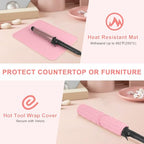 Oversize Silicone Heat Resistant Mat for Hair Tools (Pink)