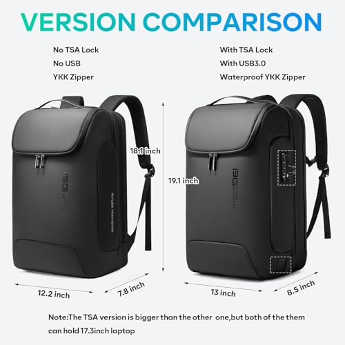Men's Laptop Backpack for 17.3Inch Notebook (Without Lock+USB / Black)