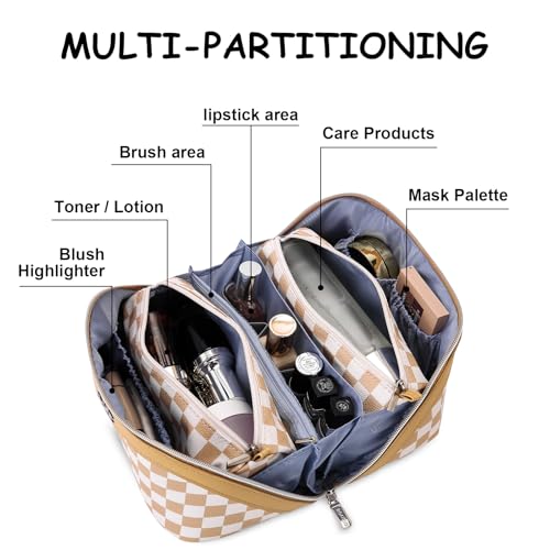 Travel Makeup Bag Organizer Cosmetic Bag (07-B-Apricot)