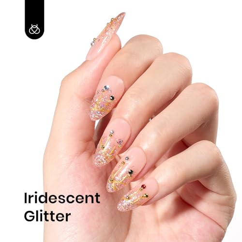 Beetles Glitter Gel Nail Polish 15ML Rose Gold Reflective Pink Gel Polish (L - Shimmery Gold | Dazzling Princess)