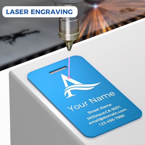 4PCS Personalized Luggage Tag (Blue / Large)