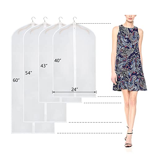 Coat Cover for Storage Garment Bags for Hanging Clothes 54 in 10Pack (54"-10pcs)