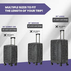 Matrix 3 Piece Luggage Set with 360° Spinner Wheels (Gray/Black / 3-Piece Set)