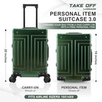 All Aluminum Carry On Luggage (green / 20 inch)