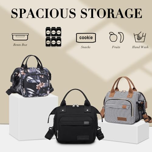 Hibiscus Small Lunch Bag Lightweight Insulated Lunch Box for Women Work Portable Soft Cooler for Picnic Travel Road Trips (Small / S2: Hibiscus)