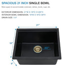 21 Inch Black Undermount Bar Sink Workstation (Black / 21x18 inches)