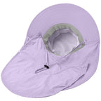 Sun Hat for Men Women with Neck Flap (6 3/4-6 7/8 / 1pack-style2-light Purple (With Face Cover))