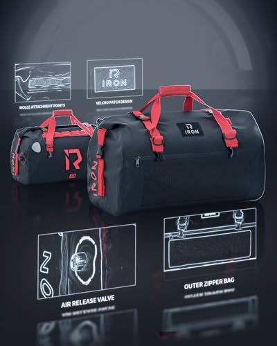 Waterproof Motorcycle Duffel Bag Tail Bag 50L Dry Bags Luggage (50L / Black)