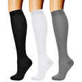 Compression Socks for Women & Men Circulation (Large-X-Large / 03 Black/White/Gray)