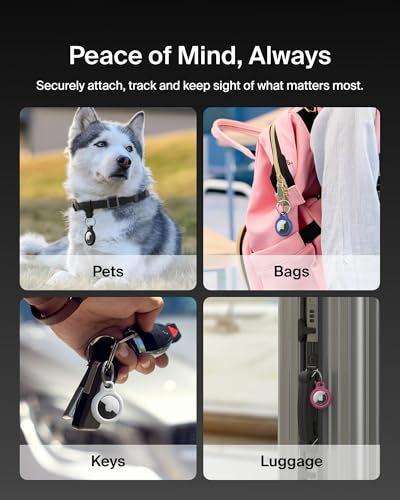 Apple AirTag Secure Holder with Key Ring (Keychain / Black)